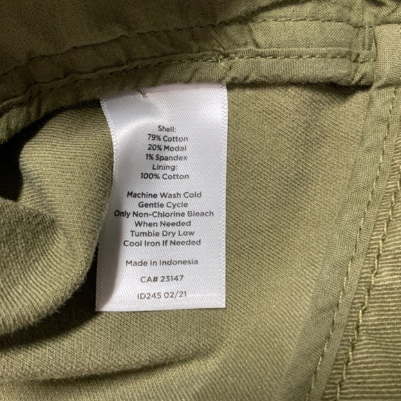 TALBOTS Petite Cotton Blend Unstructured Button Front Blazer Army Green Sz 10p - Picture 8 of 9